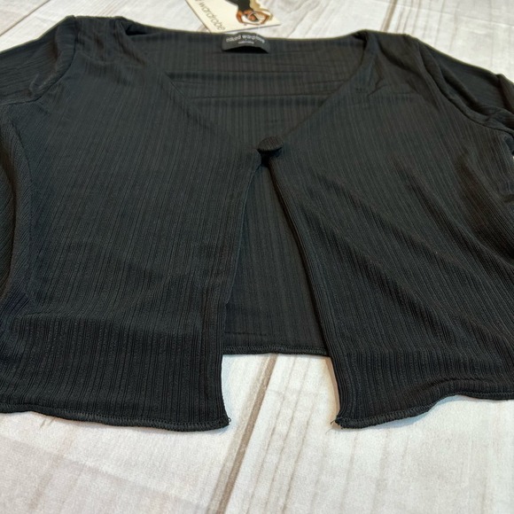 Naked Wardrobe Push My Button Crop Top - Black - Large - New With Tags - Picture 3 of 5